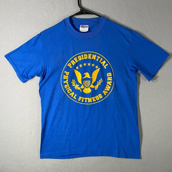 Other - Vintage Presidential Physical Fitness Test Award T Shirt Blue USA Made Sz Small